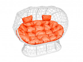 Кокон Лежебока на подставке с ротангом оранжевая подушка в Чернушке - chernushka.magazinmebel.ru | фото