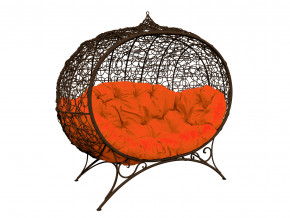 Кокон Улей на ножках с ротангом оранжевая подушка в Чернушке - chernushka.magazinmebel.ru | фото