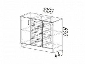 Комод К1000-2Д ЛДСП венге-лоредо в Чернушке - chernushka.magazinmebel.ru | фото - изображение 2