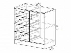 Комод К800-1Д ЛДСП белый в Чернушке - chernushka.magazinmebel.ru | фото - изображение 2