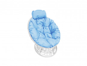Кресло Папасан мини с ротангом голубая подушка в Чернушке - chernushka.magazinmebel.ru | фото