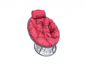 Кресло Папасан мини с ротангом красная подушка в Чернушке - chernushka.magazinmebel.ru | фото