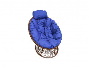 Кресло Папасан мини с ротангом синяя подушка в Чернушке - chernushka.magazinmebel.ru | фото