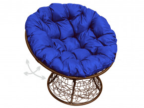 Кресло Папасан пружинка с ротангом синяя подушка в Чернушке - chernushka.magazinmebel.ru | фото