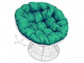 Кресло Папасан пружинка с ротангом зелёная подушка в Чернушке - chernushka.magazinmebel.ru | фото