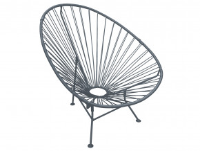 Кресло Ракушка с ротангом серый в Чернушке - chernushka.magazinmebel.ru | фото - изображение 1