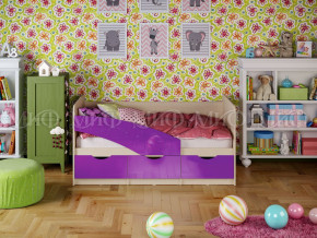 Кровать Бабочки 1600 Фиолетовый металлик в Чернушке - chernushka.magazinmebel.ru | фото
