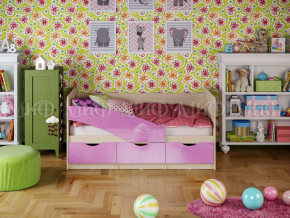 Кровать Бабочки 1600 Сиреневый металлик в Чернушке - chernushka.magazinmebel.ru | фото
