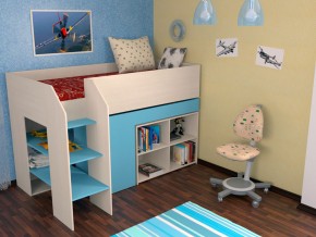 Кровать чердак Теремок 2 Голубой в Чернушке - chernushka.magazinmebel.ru | фото
