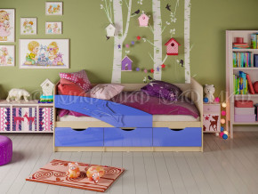 Кровать Дельфин 1600 Синий металлик в Чернушке - chernushka.magazinmebel.ru | фото
