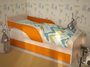 Кровать детская Максимка млечный дуб-оранж в Чернушке - chernushka.magazinmebel.ru | фото