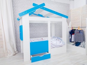 Кровать детская Теремок с ящиком лазурь в Чернушке - chernushka.magazinmebel.ru | фото