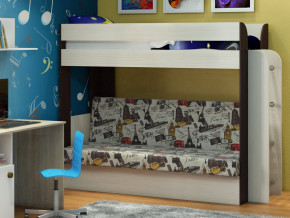 Кровать двухъярусная Карамель 75 венге ткань биг бен в Чернушке - chernushka.magazinmebel.ru | фото