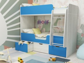 Кровать двухъярусная Малыш двойняшка винтерберг-голубой в Чернушке - chernushka.magazinmebel.ru | фото