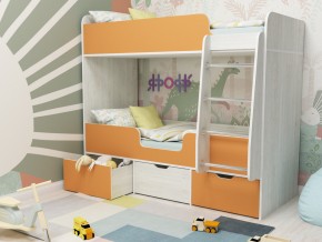 Кровать двухъярусная Малыш двойняшка винтерберг-оранжевый в Чернушке - chernushka.magazinmebel.ru | фото