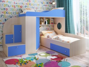 Кровать Кадет 2 Дуб молочный-голубой в Чернушке - chernushka.magazinmebel.ru | фото
