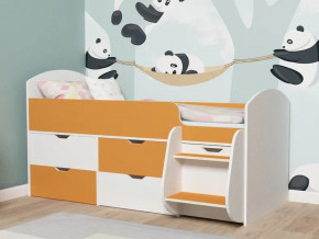 Кровать Малыш-7 белое дерево-оранжевый в Чернушке - chernushka.magazinmebel.ru | фото