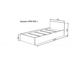 Кровать Мори КРМ 900.1 графит в Чернушке - chernushka.magazinmebel.ru | фото - изображение 2