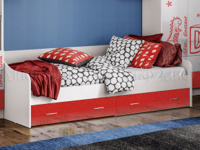 Кровать с ящиками Вега Алфавит Красный в Чернушке - chernushka.magazinmebel.ru | фото