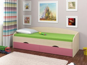 Кровать Соня 2 дуб молочный-розовый в Чернушке - chernushka.magazinmebel.ru | фото
