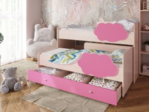 Кровать Соник с ящиком млечный дуб-розовый в Чернушке - chernushka.magazinmebel.ru | фото