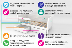 Кровать-тахта Svogen мягкая с ящиками и бортиком с фото белый/барашки в Чернушке - chernushka.magazinmebel.ru | фото - изображение 2