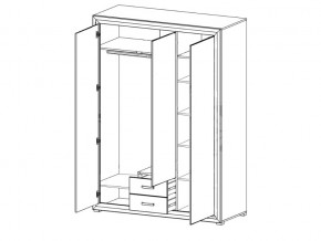 Шкаф B136-SZF3D2S Мальта сибирская лиственница в Чернушке - chernushka.magazinmebel.ru | фото - изображение 2