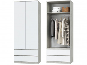 Шкаф для одежды 2х дверный с ящиками Лори дуб серый, белый в Чернушке - chernushka.magazinmebel.ru | фото