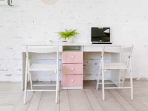 Стол письменный двухместный В 5 розовый в Чернушке - chernushka.magazinmebel.ru | фото